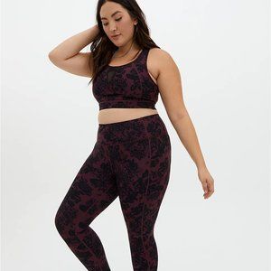Torrid RED & BLACK FLORAL WICKING SPORTS BRA